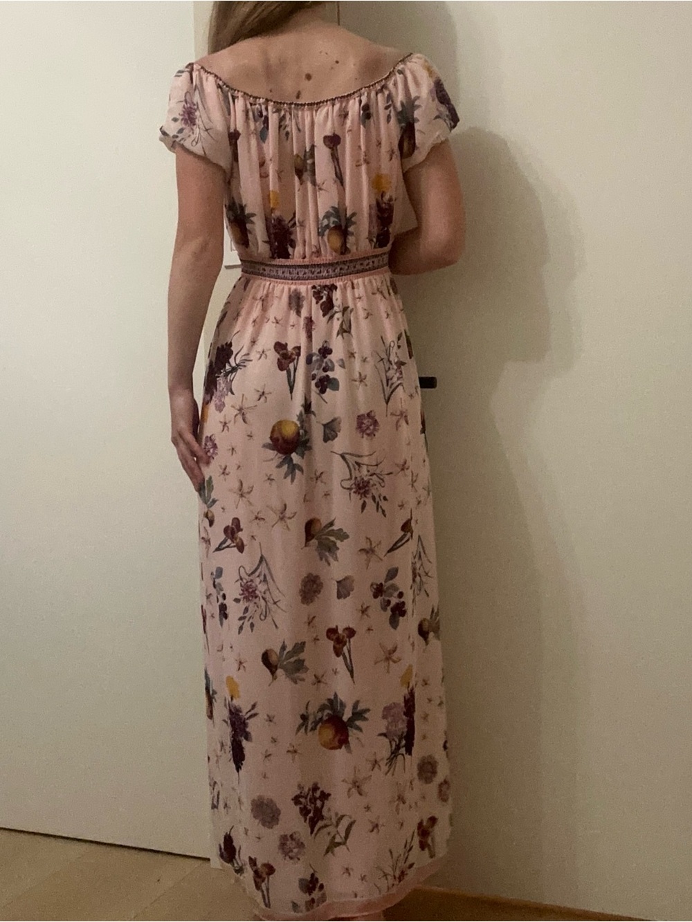 Max Studio Blush Pink Floral Off-Shoulder Maxi Dress - Picture 3 of 5